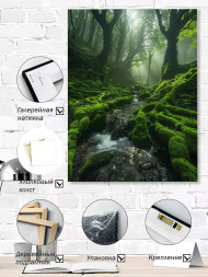 Holstga bosilgan poster &quot;Zumrad mossli o‘rmon&quot;