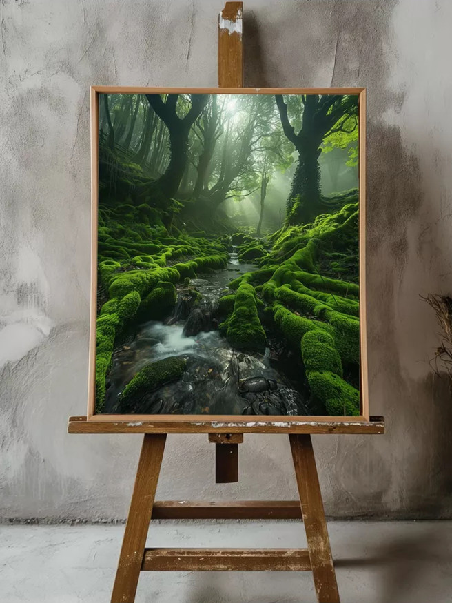 Постер на холсте &amp;quot;Изумрудный мшистый лес&amp;quot;