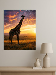 Постер на холсте &amp;quot;Жираф на закате&amp;quot; 