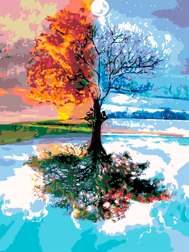 Raqamlar bo&amp;#039;yicha rasm &amp;quot;To&amp;#039;rt fasl&amp;quot;