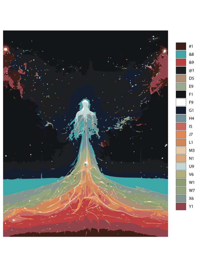 Raqamlar bo&amp;#039;yicha rasm &amp;quot;Ruhning parvozi&amp;quot;
