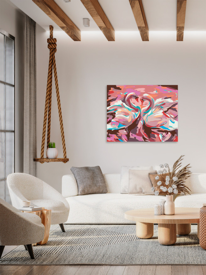 Raqamlar bo&amp;#039;yicha rasm &amp;quot;Sevishgan oqqushlar&amp;quot;