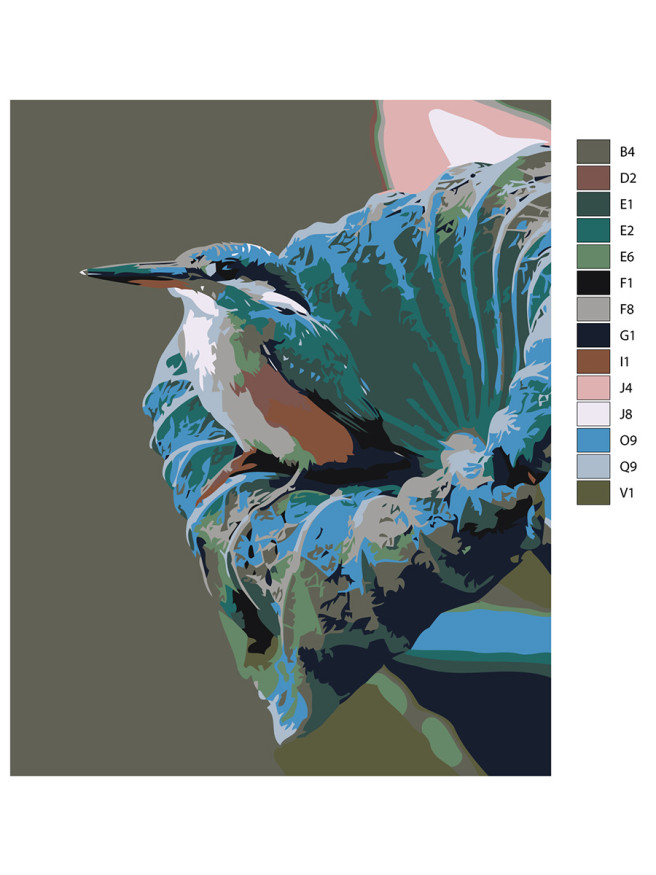 Картина по номерам &amp;quot;Птичка в цветке&amp;quot;