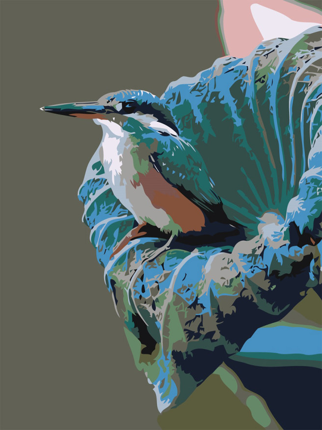 Картина по номерам &amp;quot;Птичка в цветке&amp;quot;