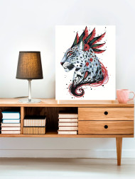 Raqamlar bo&#039;yicha rasm &quot;Tuklar bilan leopard&quot;