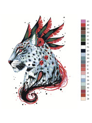 Raqamlar bo&#039;yicha rasm &quot;Tuklar bilan leopard&quot;