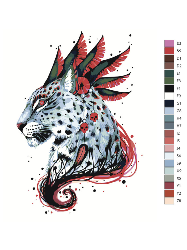 Raqamlar bo&amp;#039;yicha rasm &amp;quot;Tuklar bilan leopard&amp;quot;