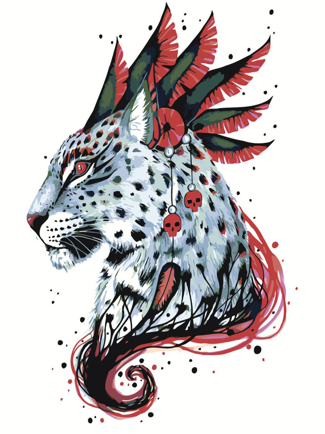 Raqamlar bo&amp;#039;yicha rasm &amp;quot;Tuklar bilan leopard&amp;quot;