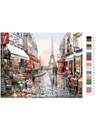 Raqamlar bo'yicha rasm "Eyfel minorasiga manzara"