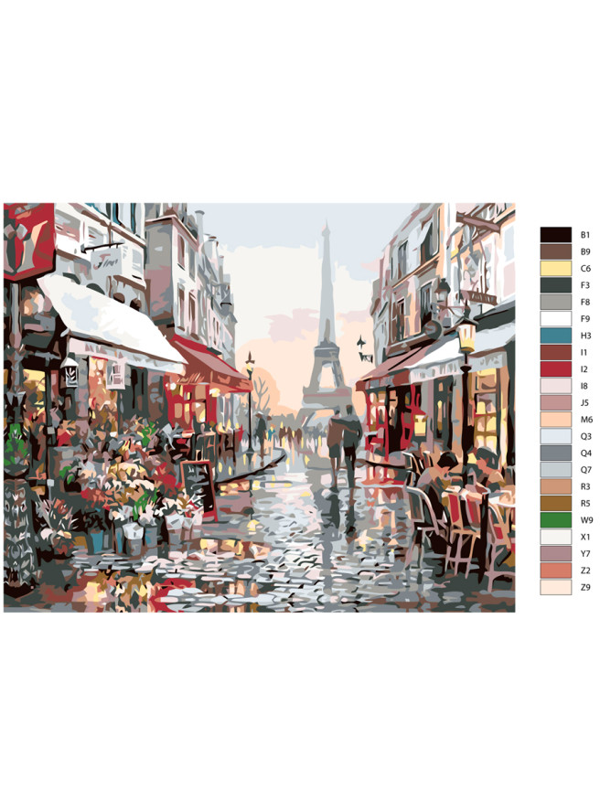 Raqamlar bo&amp;#039;yicha rasm &amp;quot;Eyfel minorasiga manzara&amp;quot;