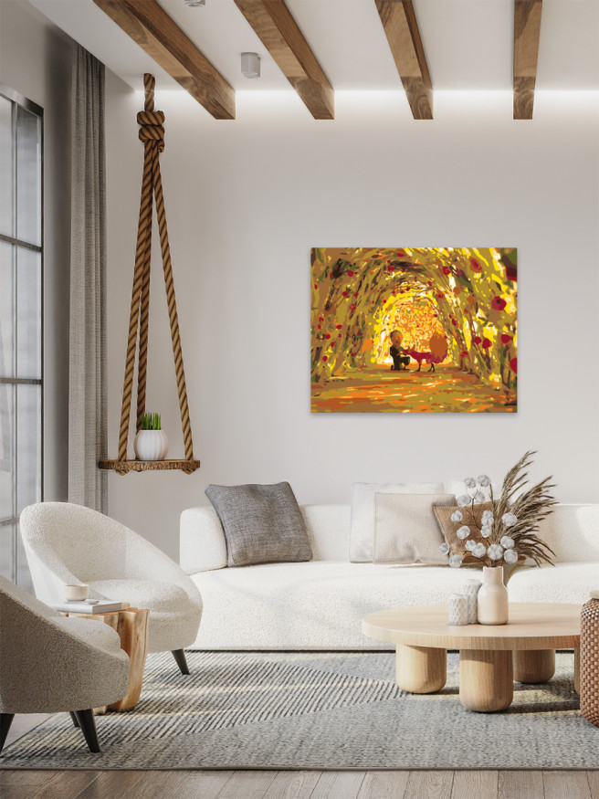 Картина по номерам &amp;quot;Ребёнок и лис&amp;quot;