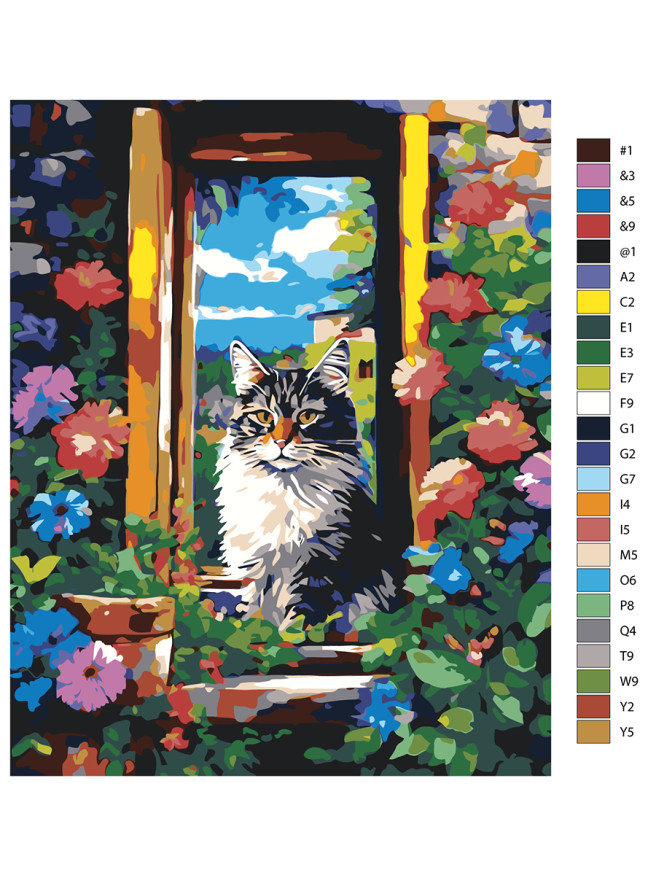 Raqamlar bo&amp;#039;yicha rasm &amp;quot;Chiroyli mushuk&amp;quot;