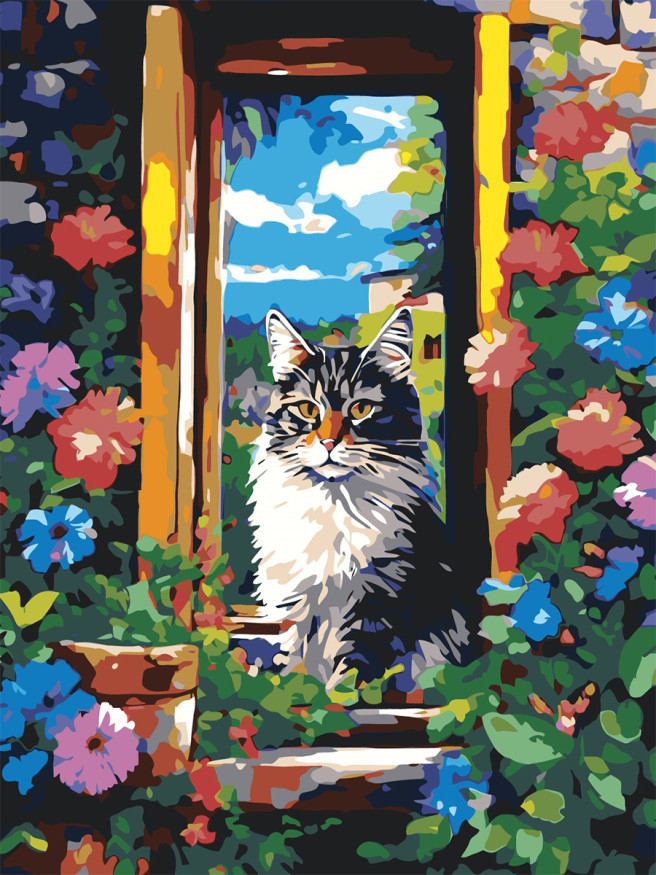 Raqamlar bo&amp;#039;yicha rasm &amp;quot;Chiroyli mushuk&amp;quot;