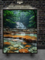 Постер на холсте &amp;quot;Водопад в солнечном лесу&amp;quot;