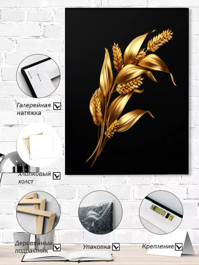 Holstga bosilgan poster &amp;quot;Qorong‘u fondagi oltin bug‘doy&amp;quot;