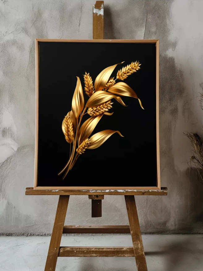 Holstga bosilgan poster &amp;quot;Qorong‘u fondagi oltin bug‘doy&amp;quot;