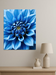 Постер на холсте &amp;quot;Синий георгин крупным планом&amp;quot;