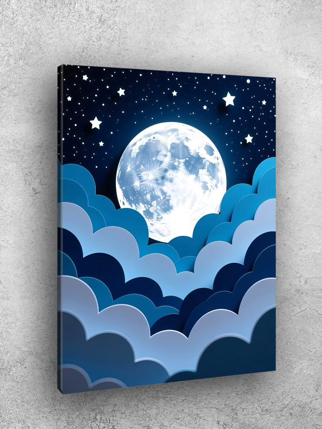 Постер на холсте &amp;quot;Луна над облаками&amp;quot;