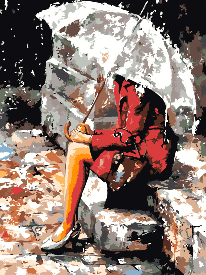 Raqamlar bo&amp;#039;yicha rasm &amp;quot;Soyabon tagida yolg&amp;#039;iz&amp;quot;