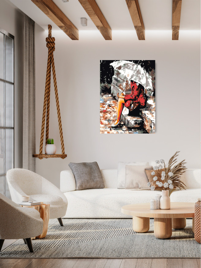 Raqamlar bo&amp;#039;yicha rasm &amp;quot;Soyabon tagida yolg&amp;#039;iz&amp;quot;