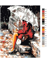 Картина по номерам &amp;quot;Одна под зонтом&amp;quot;