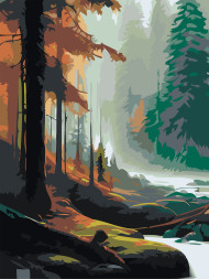 Raqamlar bo&#039;yicha rasm &quot;Chuqur o&#039;rmon&quot;