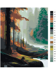 Raqamlar bo&#039;yicha rasm &quot;Chuqur o&#039;rmon&quot;