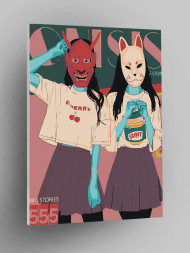 Картина по номерам &amp;quot;Две девушки в масках&amp;quot;