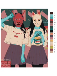 Картина по номерам &amp;quot;Две девушки в масках&amp;quot;