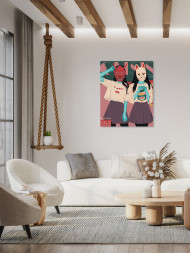 Картина по номерам &amp;quot;Две девушки в масках&amp;quot;