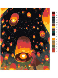 Raqamlar bo&#039;yicha rasm &quot;Tilaklar chiroqlari&quot;