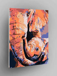 Raqamlar bo'yicha rasm "Slon va bolasi"