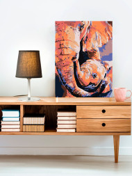 Raqamlar bo'yicha rasm "Slon va bolasi"