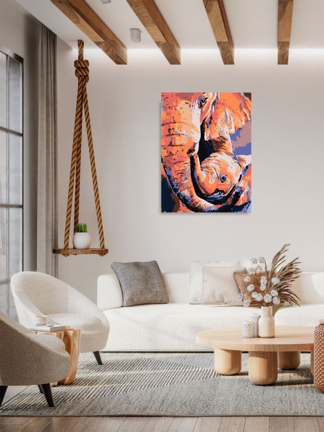 Raqamlar bo&amp;#039;yicha rasm &amp;quot;Slon va bolasi&amp;quot;