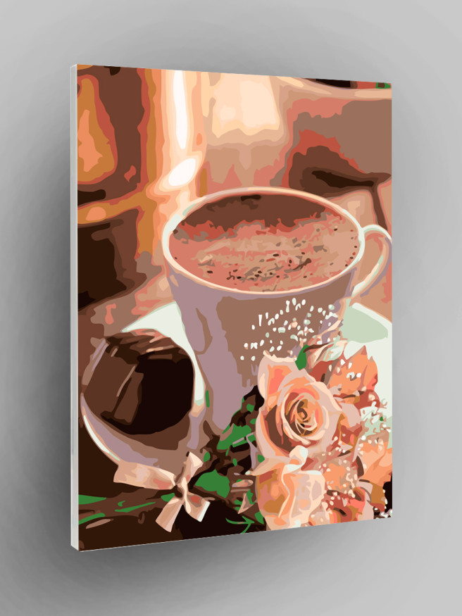 Raqamlar bo&amp;#039;yicha rasm &amp;quot;Kofe va rozalar&amp;quot;