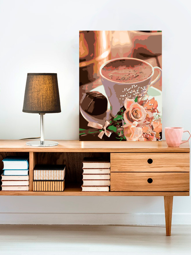 Raqamlar bo&amp;#039;yicha rasm &amp;quot;Kofe va rozalar&amp;quot;