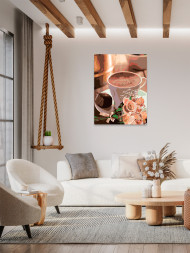 Raqamlar bo&#039;yicha rasm &quot;Kofe va rozalar&quot;