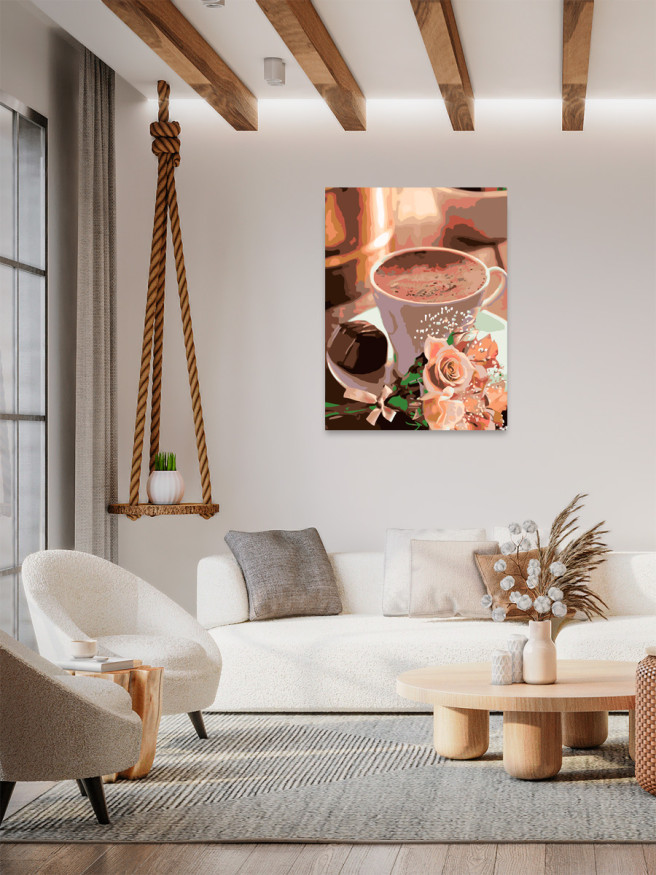 Raqamlar bo&amp;#039;yicha rasm &amp;quot;Kofe va rozalar&amp;quot;