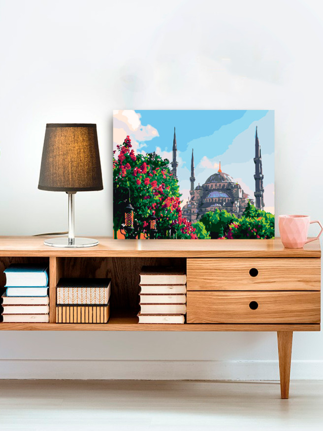 Картина по номерам &amp;quot;Мечеть в цветущем саду&amp;quot;