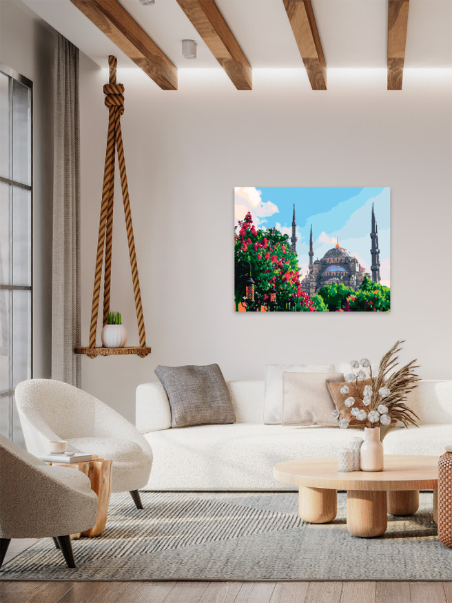 Картина по номерам &amp;quot;Мечеть в цветущем саду&amp;quot;