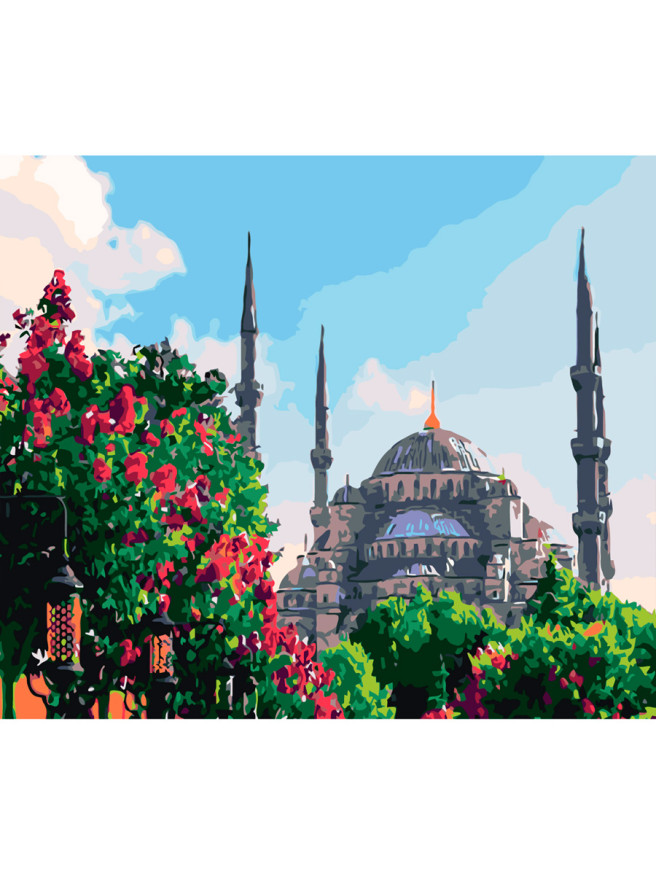 Картина по номерам &amp;quot;Мечеть в цветущем саду&amp;quot;