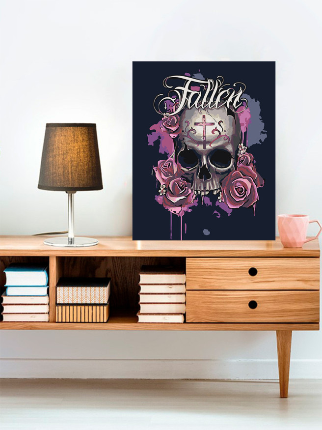 Raqamlar bo&amp;#039;yicha rasm &amp;quot;Gullar bilan bosh suyagi&amp;quot;