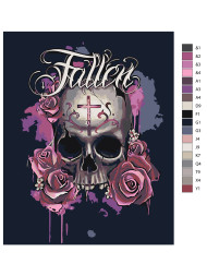 Картина по номерам &amp;quot;Череп с цветами&amp;quot;