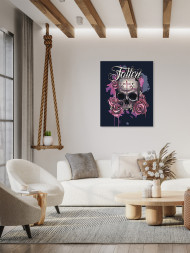 Картина по номерам &amp;quot;Череп с цветами&amp;quot;
