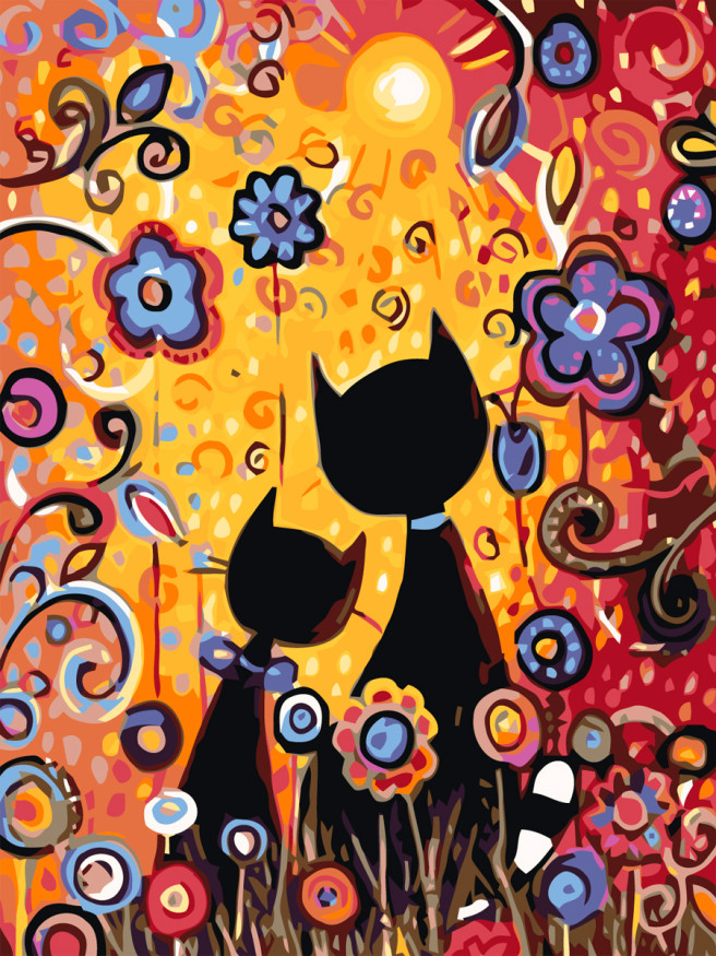 Raqamlar bo&amp;#039;yicha rasm &amp;quot;Abstrakt mushuklar&amp;quot;