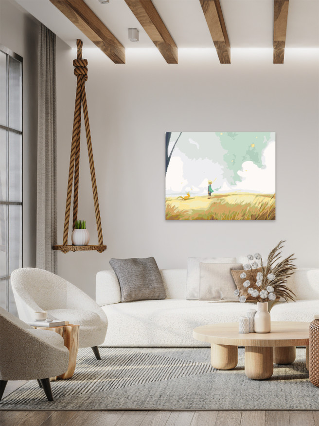 Картина по номерам &amp;quot;Ребенок и лис&amp;quot;