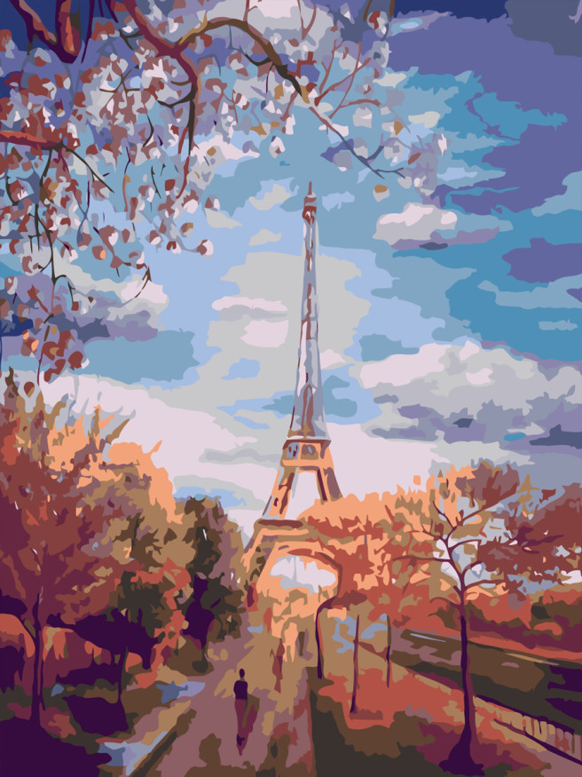 Картина по номерам &amp;quot;Осень в Париже&amp;quot;