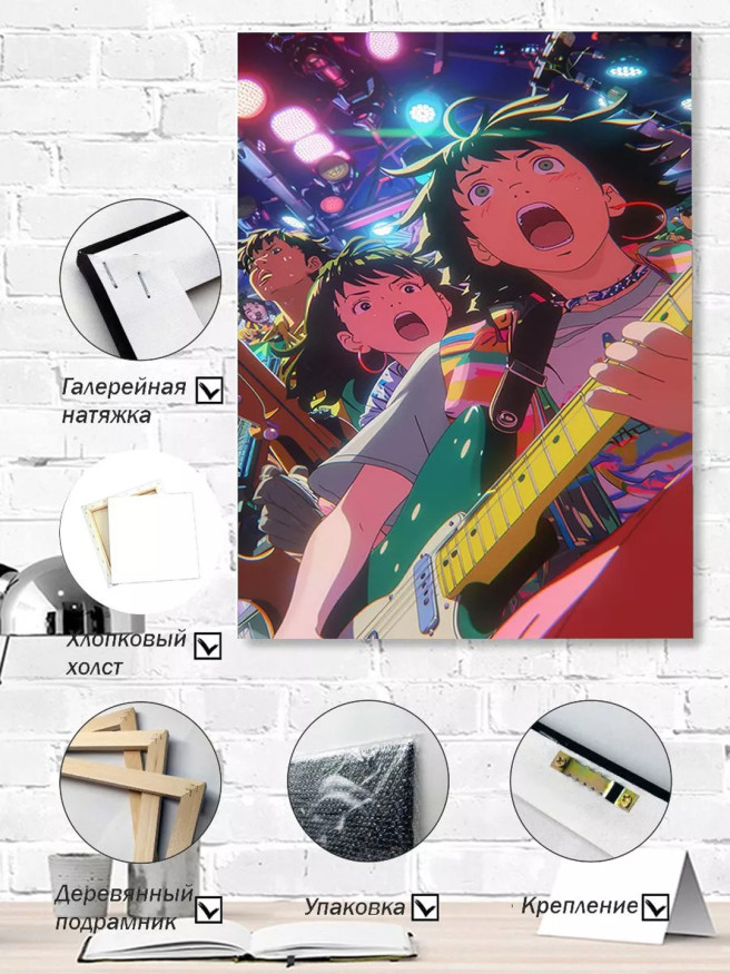 Постер на холсте &amp;quot;Аниме рок-группа&amp;quot;