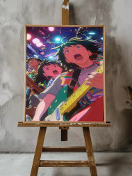 Holstga bosilgan poster "Anime rok guruhi"