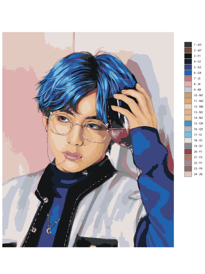 Картина по номерам &amp;quot;BTS Ви. Синий стиль&amp;quot;